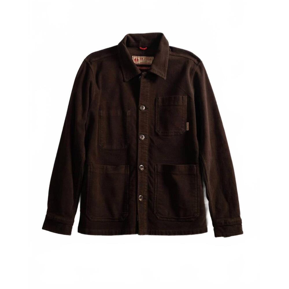 NEW IRON & RESIN men's worker moleskin jacket in brown